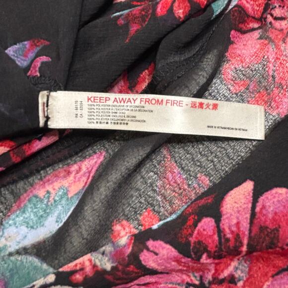 Free People Intimately Stay Awhile Floral Maxi Dress Black Sheer S - Picture 6 of 10